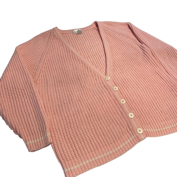Vintage Noah Plus Pink Knit Cardigan Sweater Women’s M L Cozy 90s Y2K - Picture 2 of 7